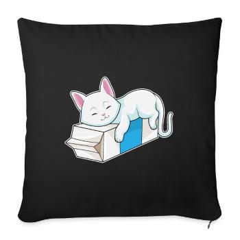 Lait pour chat - Housse de coussin décorative 45 x 45 cm - noir - Devant