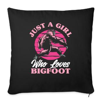 Filles Femmes Bigfoot Cadeau - Housse de coussin décorative 45 x 45 cm - noir - Devant