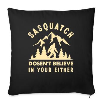 Bigfoot Hunter Mythe Créature Créature - Housse de coussin décorative 45 x 45 cm - noir - Devant