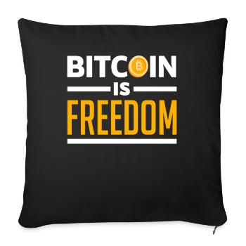Bitcoin Liberté Crypto - Housse de coussin décorative 45 x 45 cm - noir - Devant