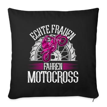 Motocross - Sofakissenbezug 45 x 45 cm - Schwarz - Vorne
