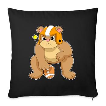 Bär American Football Sport - Sofakissenbezug 45 x 45 cm - Schwarz - Vorne