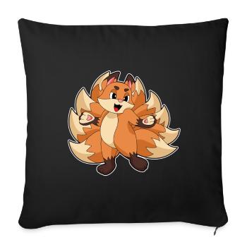Funny fox - Sofa pillowcase 17,3'' x 17,3'' (45 x 45 cm) - black - Front