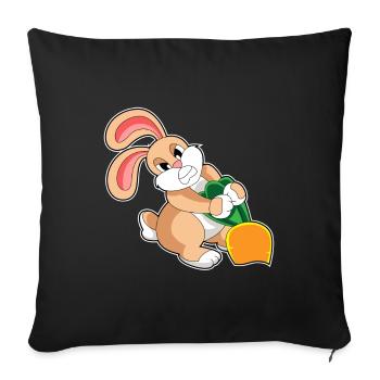 Rabbit Carrot - Sofa pillowcase 17,3'' x 17,3'' (45 x 45 cm) - black - Front