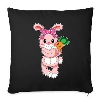Bunny Carrot - Sofa pillowcase 17,3'' x 17,3'' (45 x 45 cm) - black - Front
