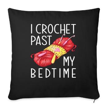 Crochet Passion Hobby Crocheter - Sofa pillowcase 17,3'' x 17,3'' (45 x 45 cm) - black - Front