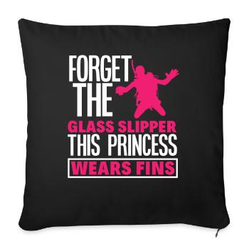 Diver Girl Woman - Sofa pillowcase 17,3'' x 17,3'' (45 x 45 cm) - black - Front