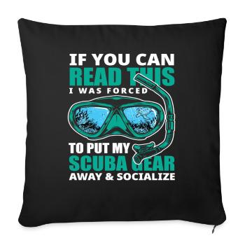 Diver - Sofa pillowcase 17,3'' x 17,3'' (45 x 45 cm) - black - Front