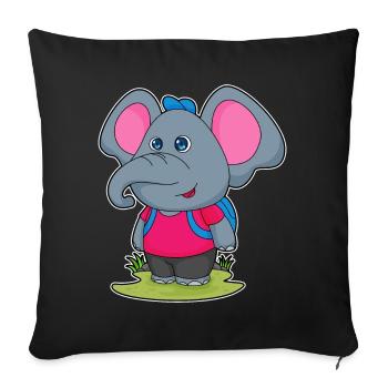 Elephant Student Backpack School - Sofa pillowcase 17,3'' x 17,3'' (45 x 45 cm) - black - Front