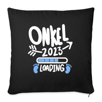 Onkel 2023 - Onkel werden - Onkel loading 2023 - Sofakissenbezug 45 x 45 cm - Schwarz - Vorne