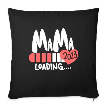 Mom 2023 Mother Pregnancy Pregnant - Sofa pillowcase 17,3'' x 17,3'' (45 x 45 cm) - black - Front