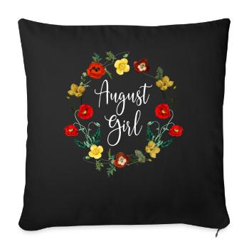 August Birthday Girl Poppy Flowers Leo Born In Aug - Sofa pillowcase 17,3'' x 17,3'' (45 x 45 cm) - black - Front