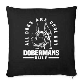 Doberman Meilleure race de chien - Housse de coussin décorative 45 x 45 cm - noir - Devant