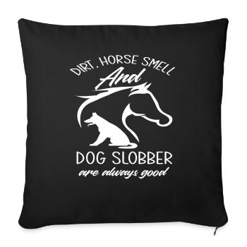 Dog Horse - Sofa pillowcase 17,3'' x 17,3'' (45 x 45 cm) - black - Front