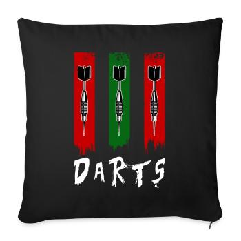 Darts Darten Dartspieler Dart Geschenk - Sofakissenbezug 45 x 45 cm - Schwarz - Vorne