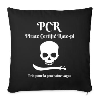 (PCR) Pirate Certifié Rate-pi - Housse de coussin décorative 45 x 45 cm - noir - Devant