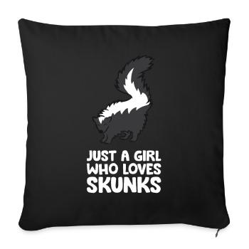 Juste une fille qui aime les mouffettes - Housse de coussin décorative 45 x 45 cm - noir - Devant