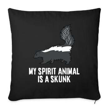 Mon animal d’âme est une mouffette - Housse de coussin décorative 45 x 45 cm - noir - Devant