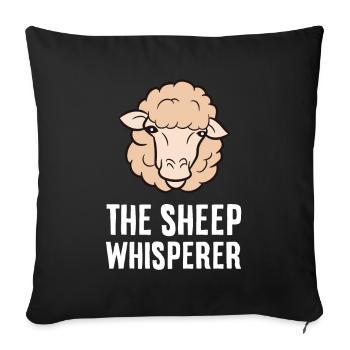 Le Chuchoteur de moutons - Housse de coussin décorative 45 x 45 cm - noir - Devant