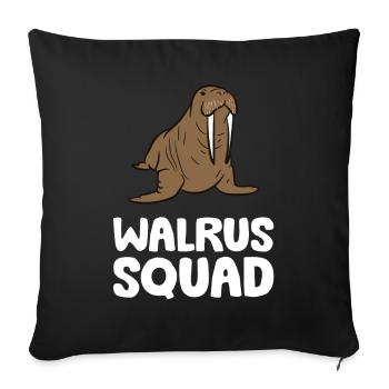 Walrus Squad Ocean Animal Funny Walrus Squad - Sofa pillowcase 17,3'' x 17,3'' (45 x 45 cm) - black - Front