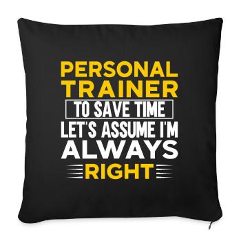 Fitness Workout Motivation Personal Trainer - Sofa pillowcase 17,3'' x 17,3'' (45 x 45 cm) - black - Front