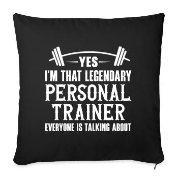 Fitness Workout Motivation Personal Trainer - Sofa pillowcase 17,3'' x 17,3'' (45 x 45 cm) - black - Front