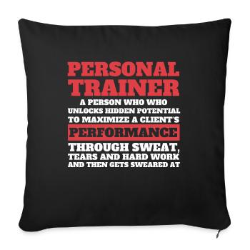 Fitness Workout Motivation Personal Trainer - Sofa pillowcase 17,3'' x 17,3'' (45 x 45 cm) - black - Front