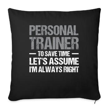 Fitness Workout Motivation Personal Trainer - Sofa pillowcase 17,3'' x 17,3'' (45 x 45 cm) - black - Front