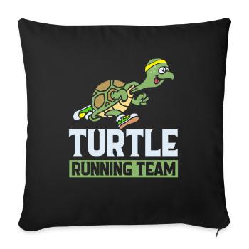 Turtle running team neu - Sofakissenbezug 45 x 45 cm - Schwarz - Vorne