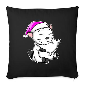 Chat race American Bobtail - Housse de coussin décorative 45 x 45 cm - noir - Devant
