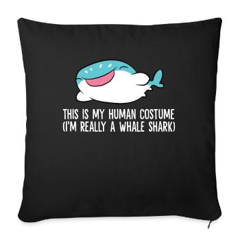 C’est mon costume humain je suis vraiment - Housse de coussin décorative 45 x 45 cm - noir - Devant