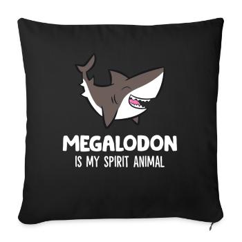Megalodon Is My Spirit Animal Cute Megalodon Shark - Sofa pillowcase 17,3'' x 17,3'' (45 x 45 cm) - black - Front