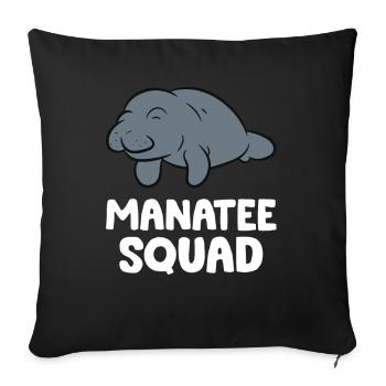 Manatee Squad Team Manatee - Sofa pillowcase 17,3'' x 17,3'' (45 x 45 cm) - black - Front
