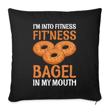 Bagel Food Gift Bagel - Housse de coussin décorative 45 x 45 cm - noir - Devant