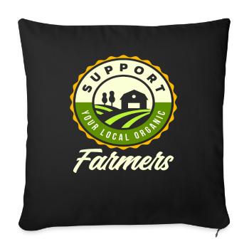 Agriculteur Agriculteur biologique local - Housse de coussin décorative 45 x 45 cm - noir - Devant