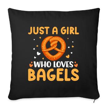 Bagel Food Gift Bagel - Housse de coussin décorative 45 x 45 cm - noir - Devant