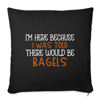 Bagel Food Gift Bagel - Sofa pillowcase 17,3'' x 17,3'' (45 x 45 cm) - black - Front