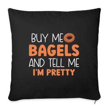 Bagel Food Gift Bagel - Sofa pillowcase 17,3'' x 17,3'' (45 x 45 cm) - black - Front