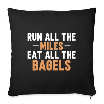 Bagel Food Gift Bagel - Sofa pillowcase 17,3'' x 17,3'' (45 x 45 cm) - black - Front