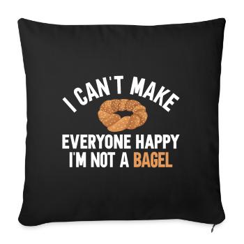 Bagel Food Gift Bagel - Sofa pillowcase 17,3'' x 17,3'' (45 x 45 cm) - black - Front