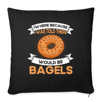 Bagel Food Gift Bagel - Sofa pillowcase 17,3'' x 17,3'' (45 x 45 cm) - black - Front