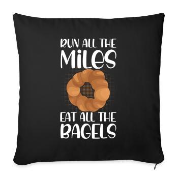 Bagel Food Gift Bagel - Sofa pillowcase 17,3'' x 17,3'' (45 x 45 cm) - black - Front