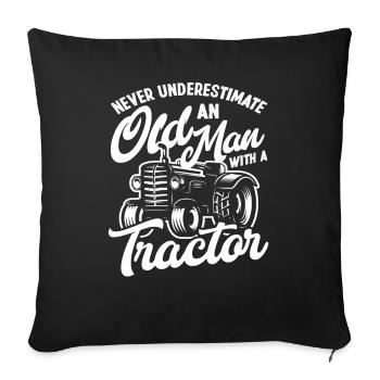 Farmer Old Man Tractor - Sofa pillowcase 17,3'' x 17,3'' (45 x 45 cm) - black - Front