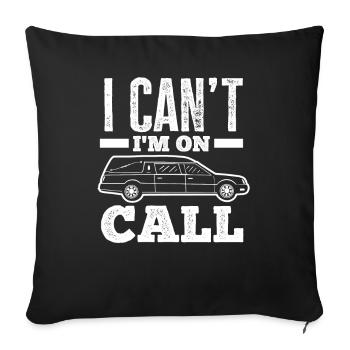 Travail de pompes funèbres disant cadeau - Housse de coussin décorative 45 x 45 cm - noir - Devant