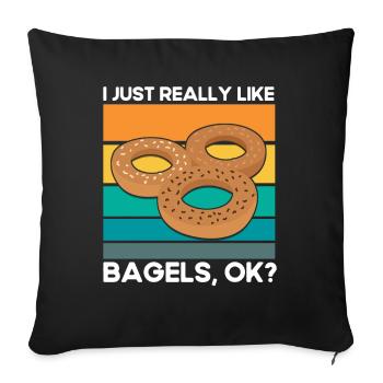 Bagel Food Gift Bagel - Housse de coussin décorative 45 x 45 cm - noir - Devant