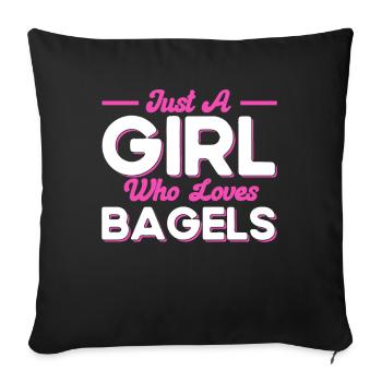 Bagel Food Gift Bagel - Housse de coussin décorative 45 x 45 cm - noir - Devant