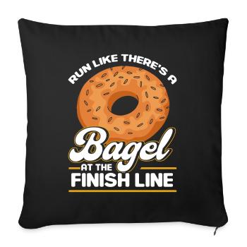 Bagel Food Gift Bagel - Housse de coussin décorative 45 x 45 cm - noir - Devant