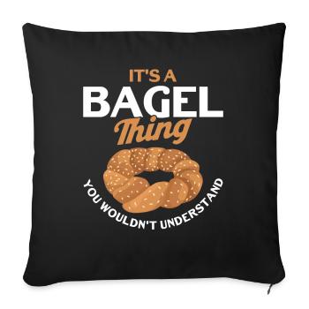 Bagel Food Gift Bagel - Sofa pillowcase 17,3'' x 17,3'' (45 x 45 cm) - black - Front