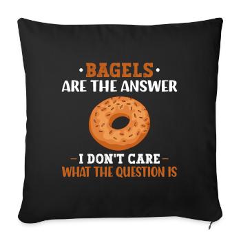 Bagel Food Gift Bagel - Sofa pillowcase 17,3'' x 17,3'' (45 x 45 cm) - black - Front
