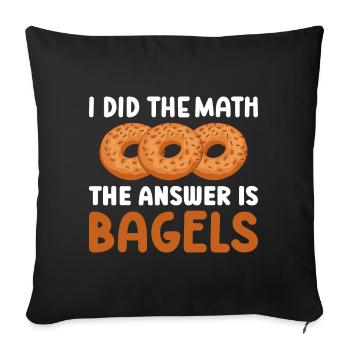 Bagel Food Gift Bagel - Sofa pillowcase 17,3'' x 17,3'' (45 x 45 cm) - black - Front